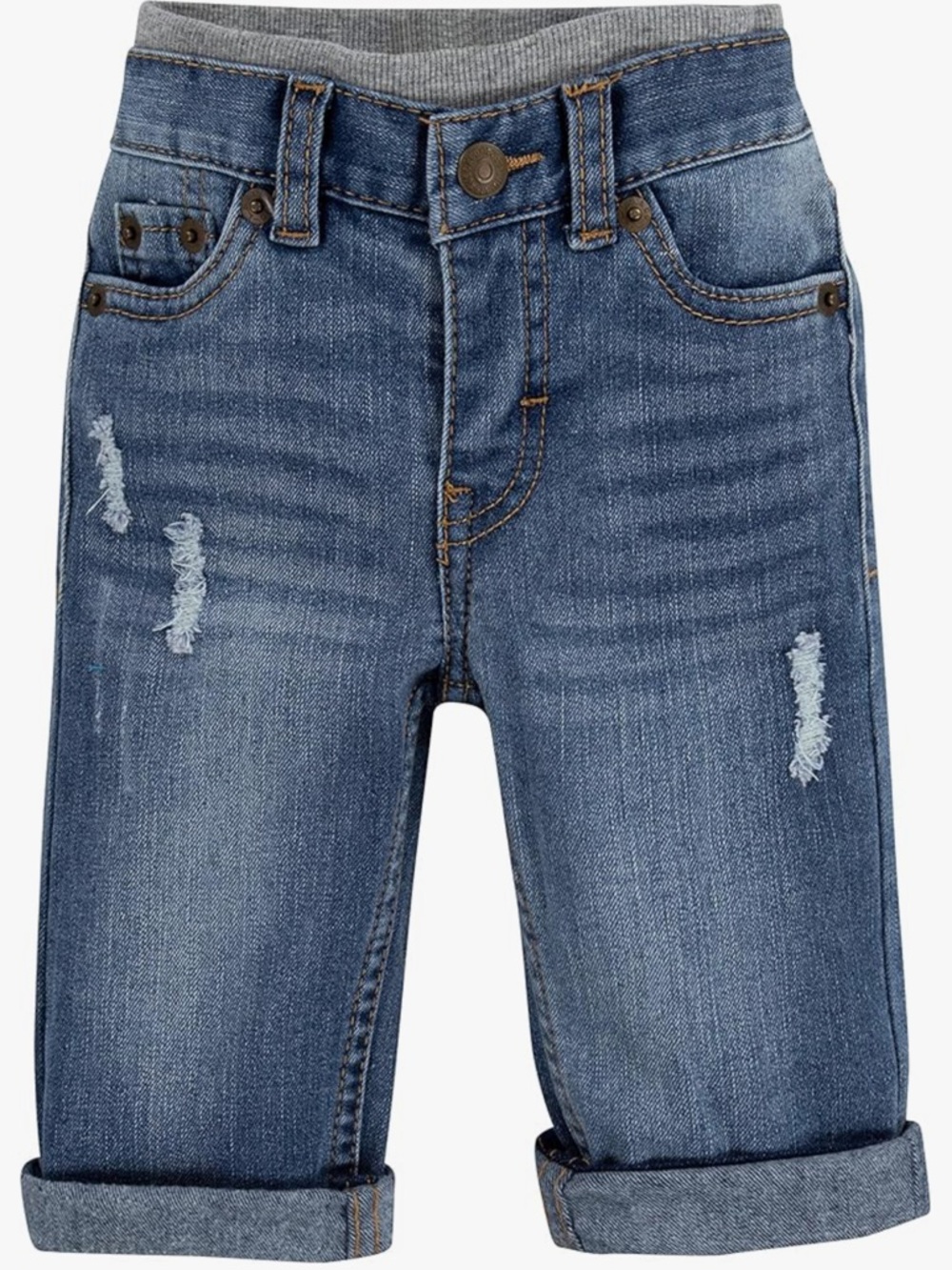 Levi's Baby Boys' Straight Fit Distressed Pull On Jeans 6M